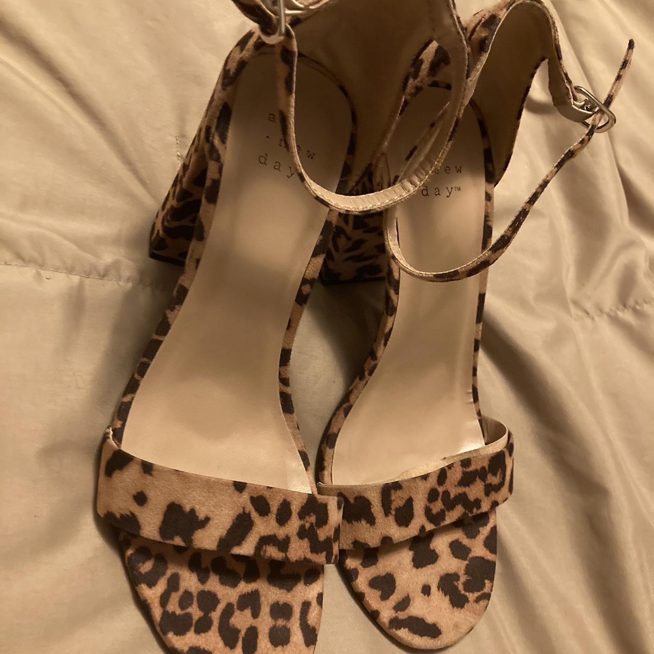 Leopard print high heel sandals by A New Day. Size. Depop