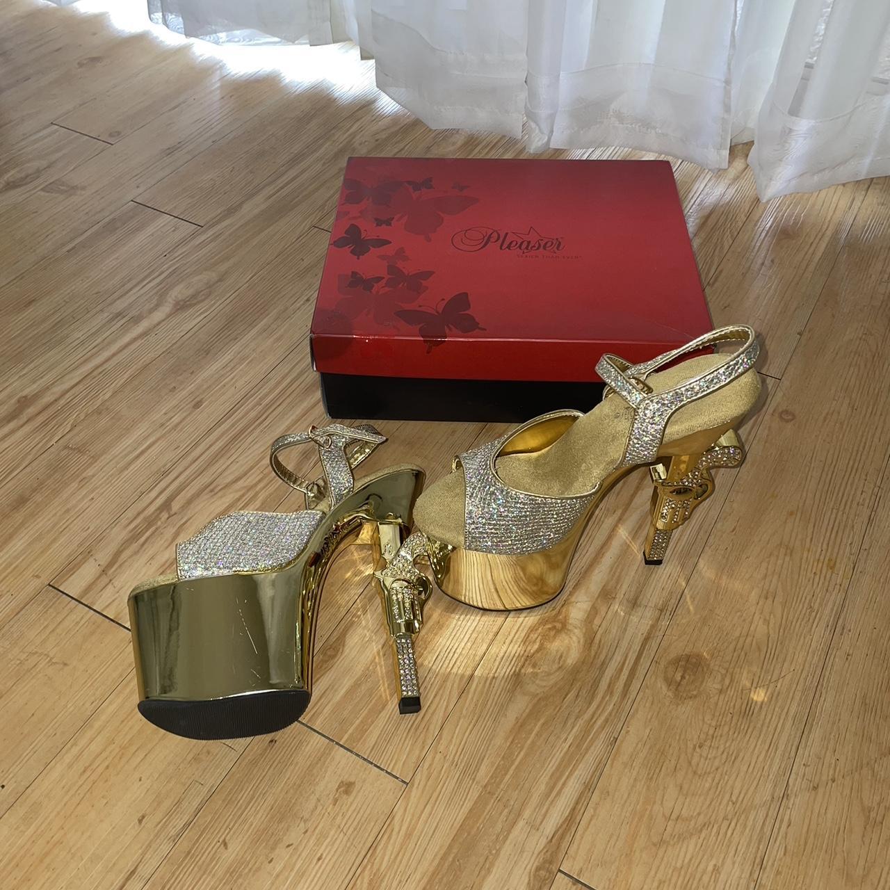 Gold High Heels With Guns