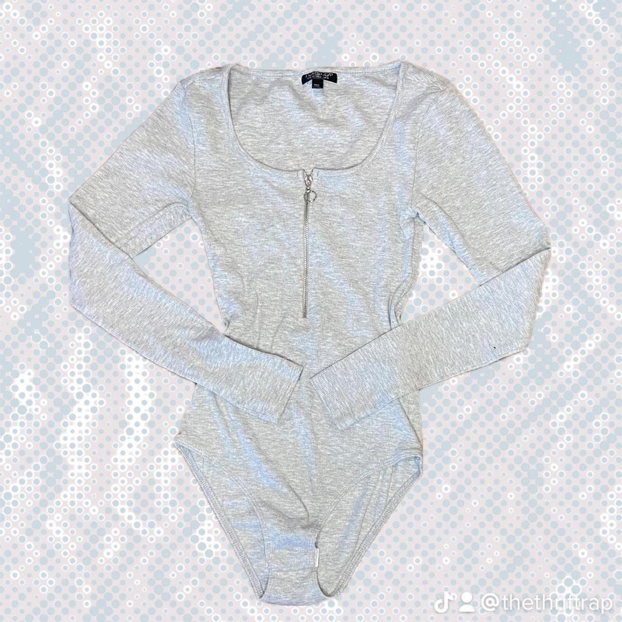 Women's Grey Bodysuit Depop