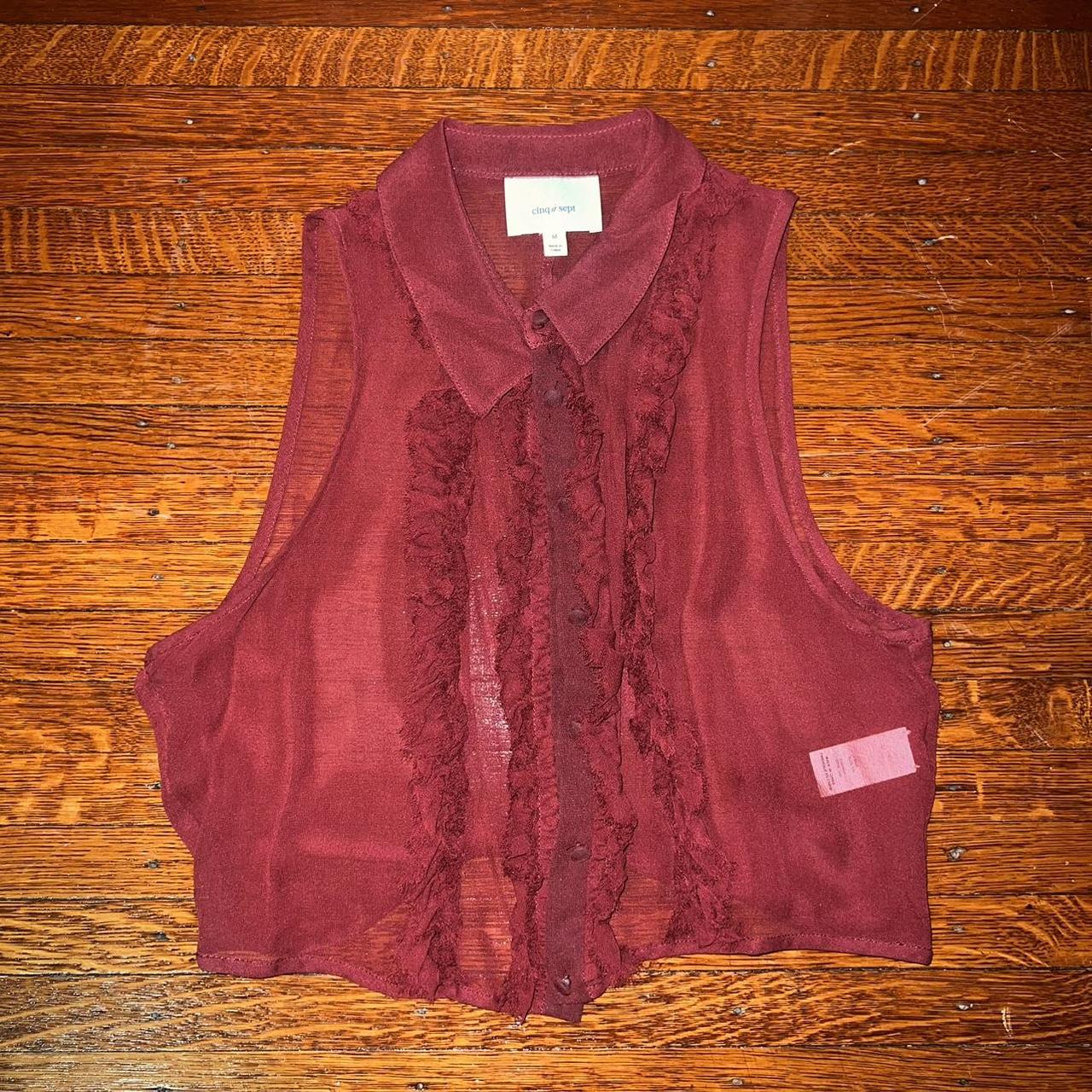 Cinq a Sept Women's Burgundy and Red Blouse