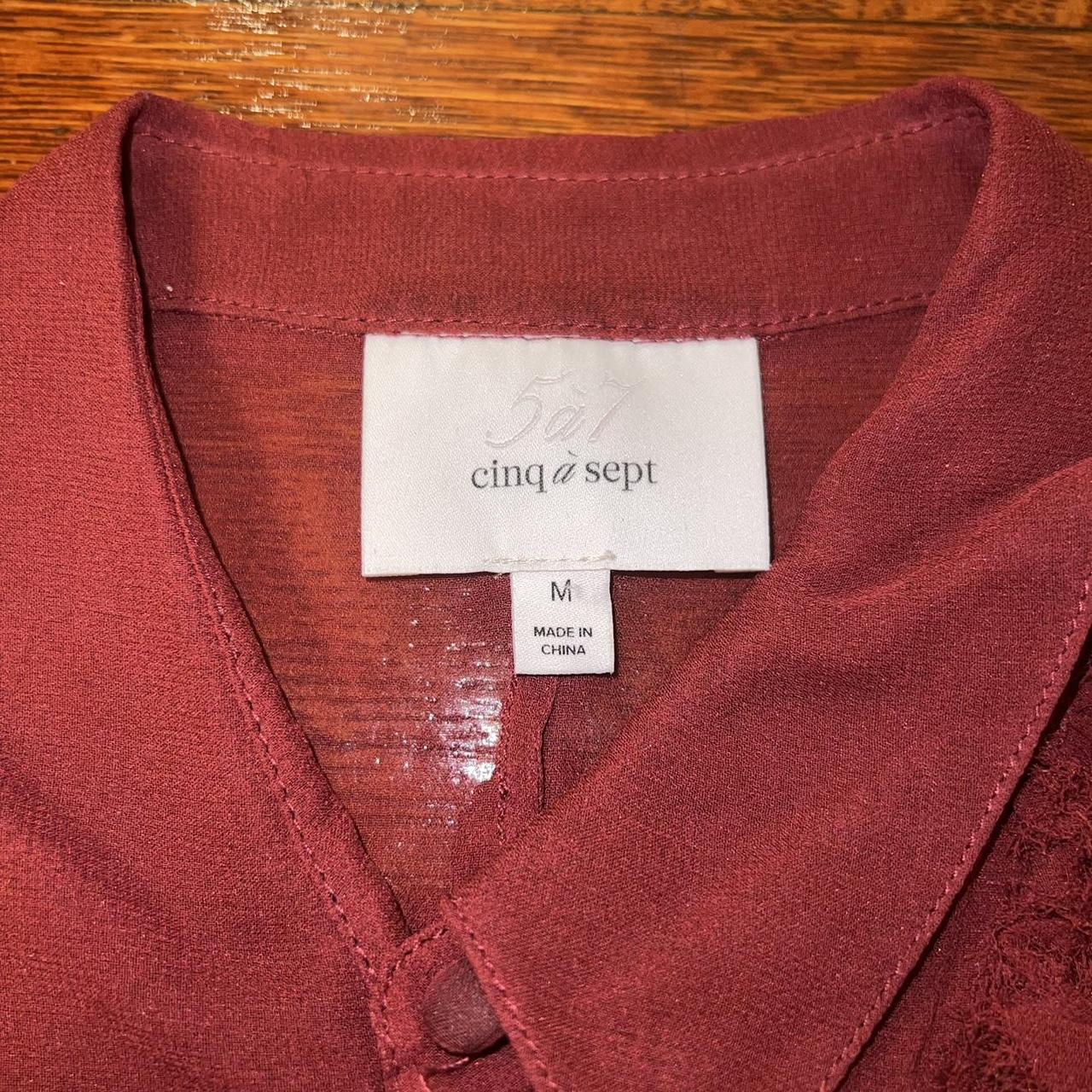 Cinq a Sept Women's Burgundy and Red Blouse (3)