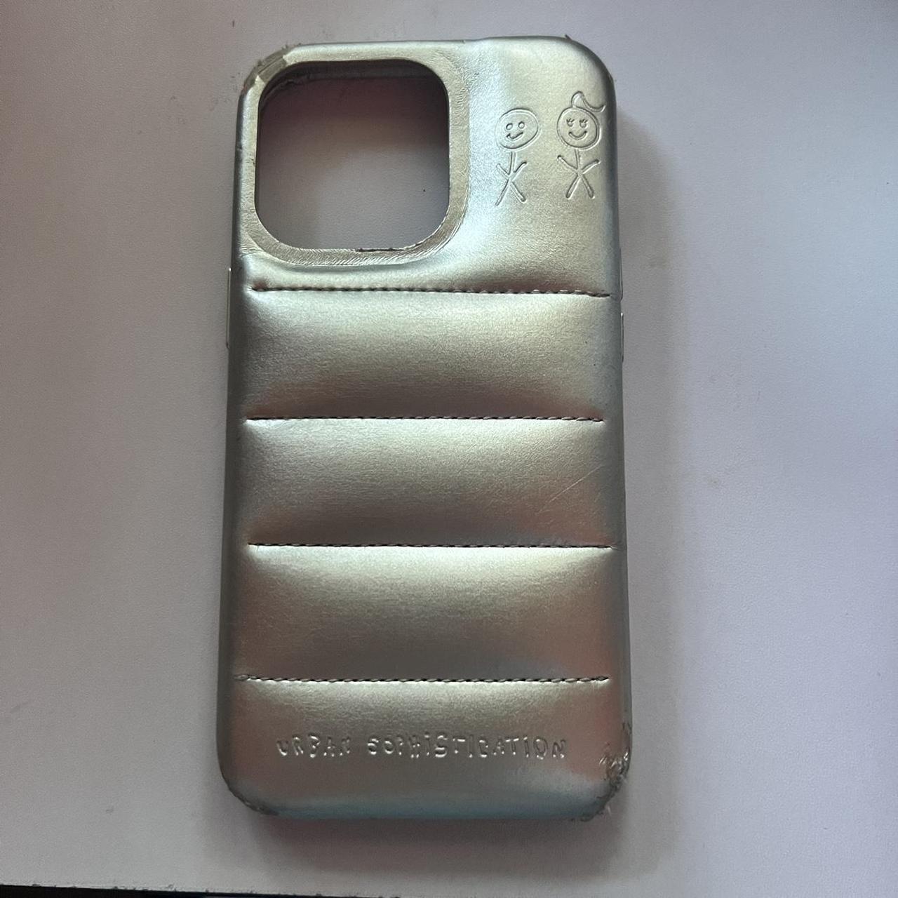 Urban Sophistication chrome silver puffer phone case - Depop