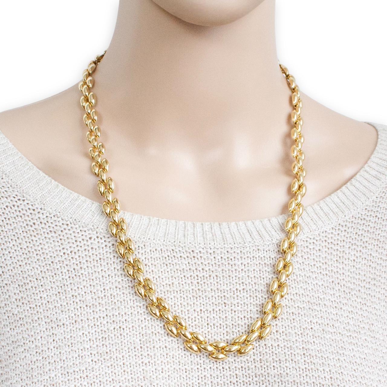 14K Yellow Gold Panther Link Necklace Chain, 17 Inch, 4mm 6.50mm 9mm Thick,  Real Gold Necklace, Women - Etsy
