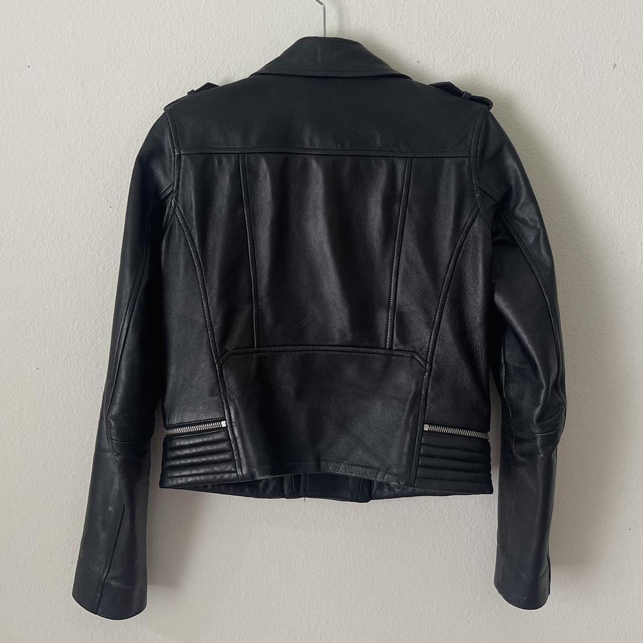 Maje genuine leather jacket. Size 38 fits like a... - Depop