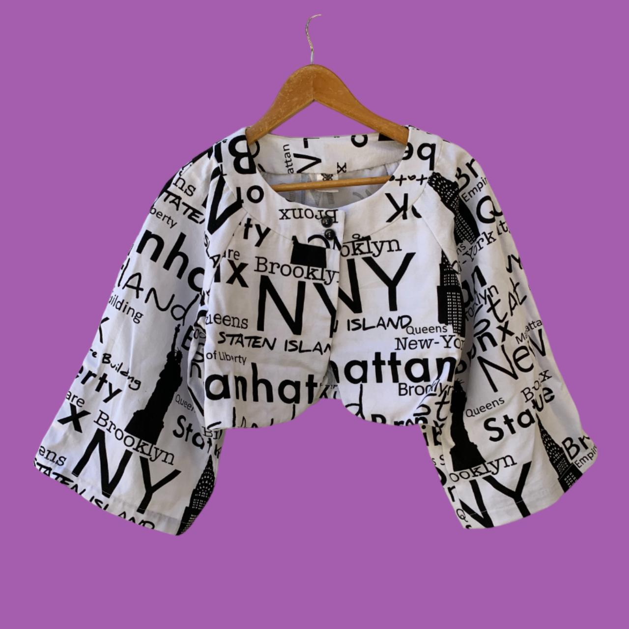 Women's Black and White Jacket Depop