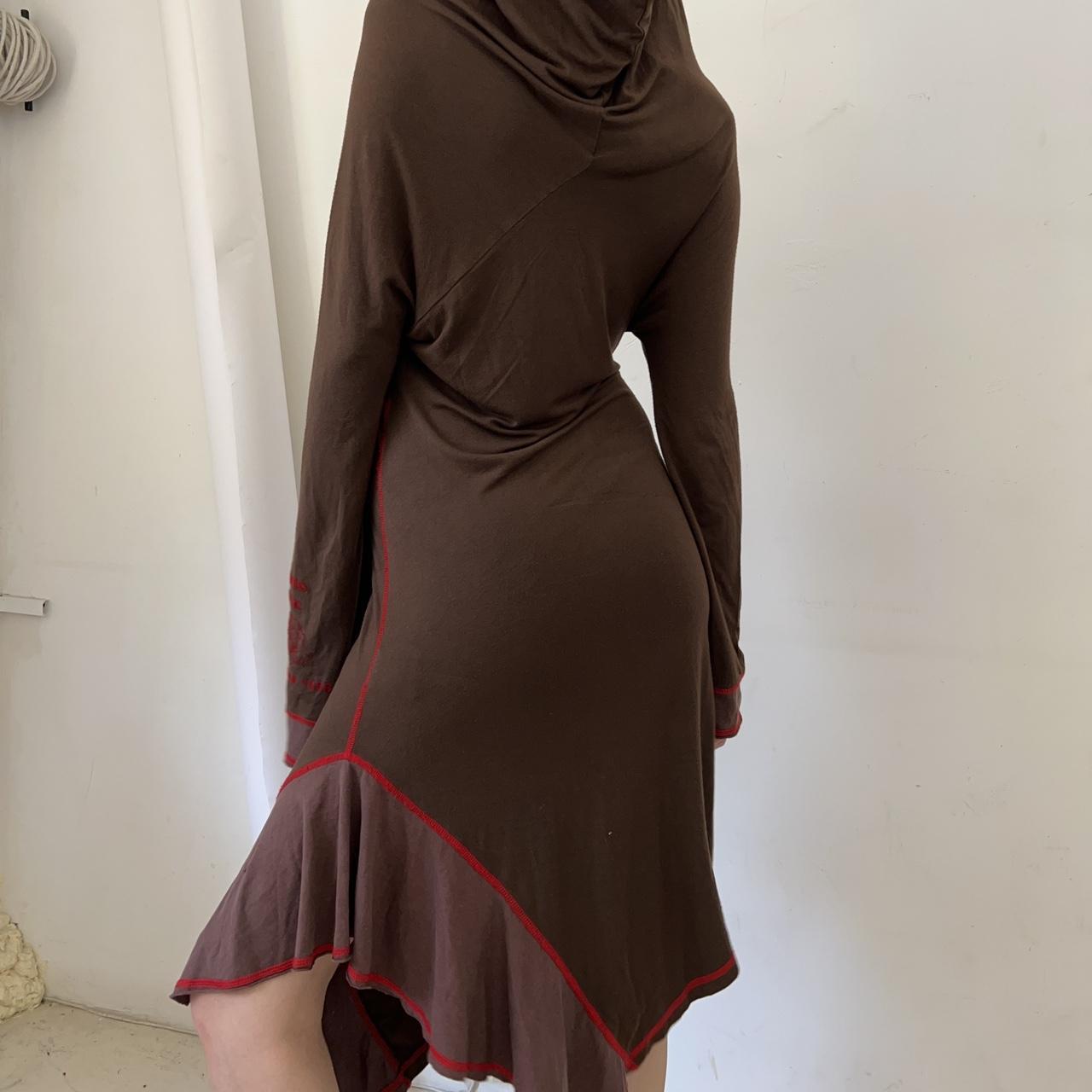 Cop.Copine Taupe Brown fashion Dress Linen Knit Pleated