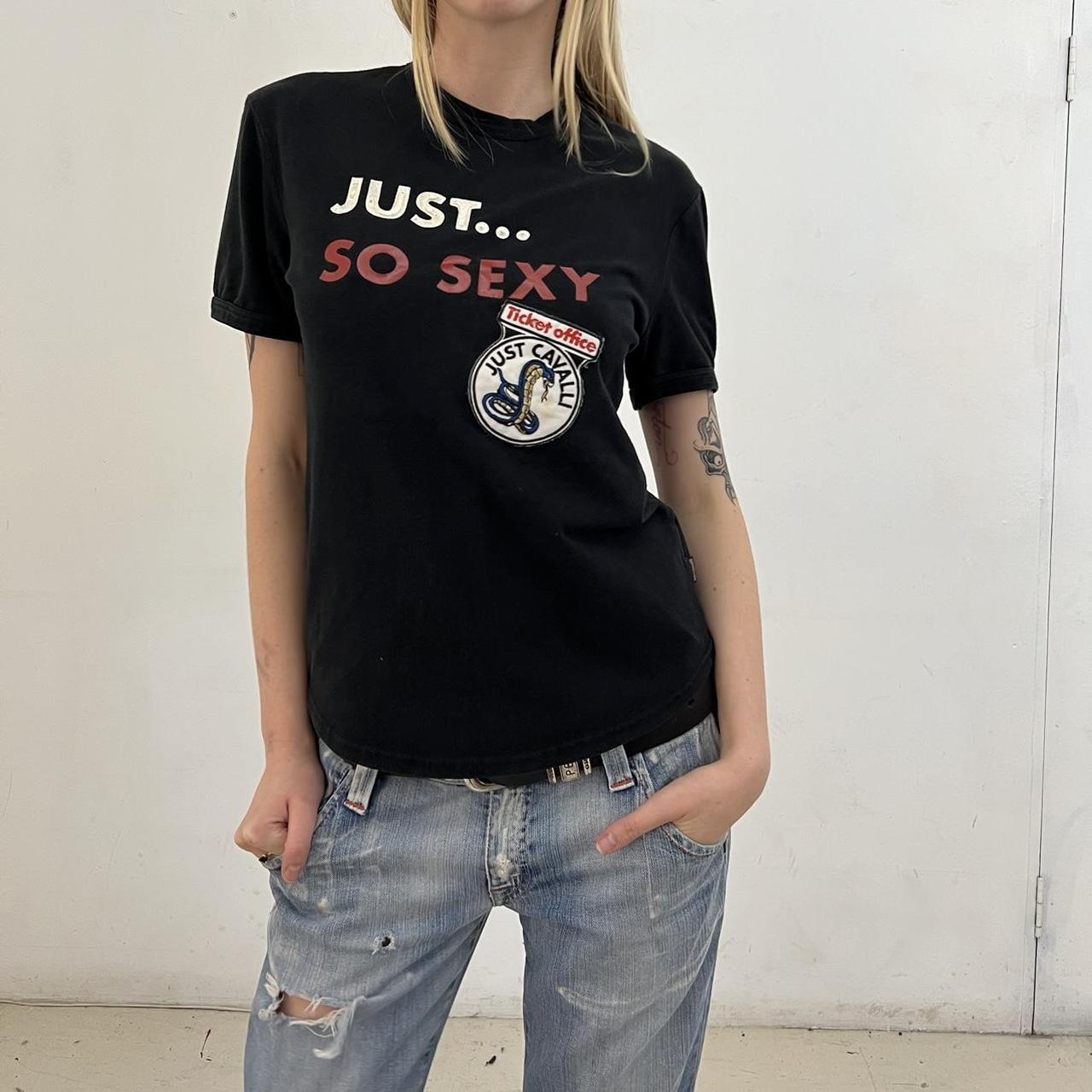 Tシャツ・カットソー JUST CAVALLI Woman T-Shirt Black 76PAHE13CJ112 899 Just Cavalli logo-print T-shirt | Black | FARFETCH