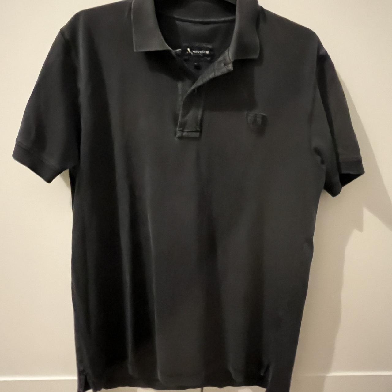 Mens black aquascumtum polo shirt Size xl No Depop