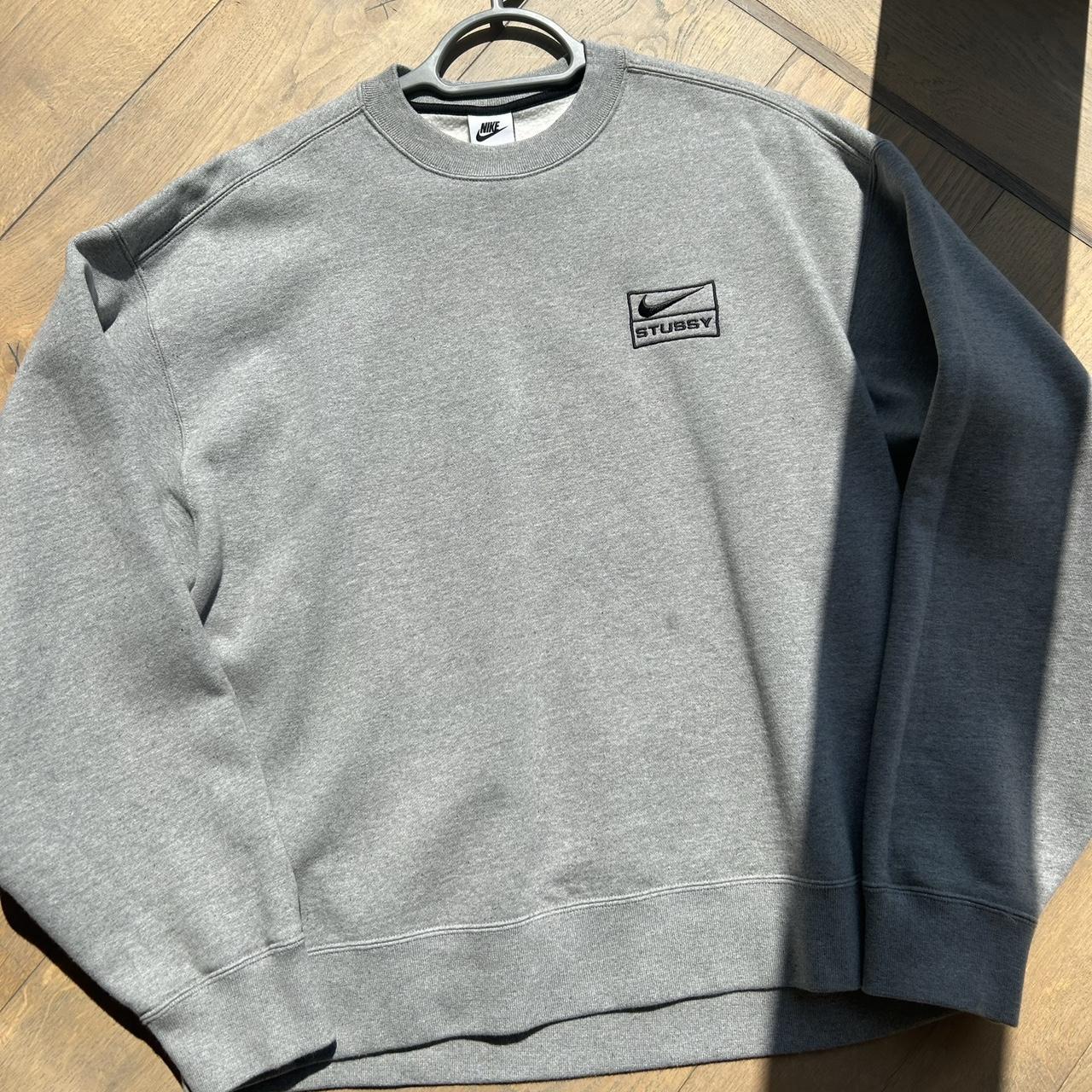 Stussy Nike Crewneck Grey Medium Fits large too - Depop