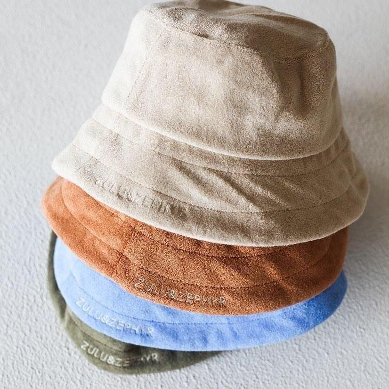 Zulu & Zephyr towelling bucket hat in tan....