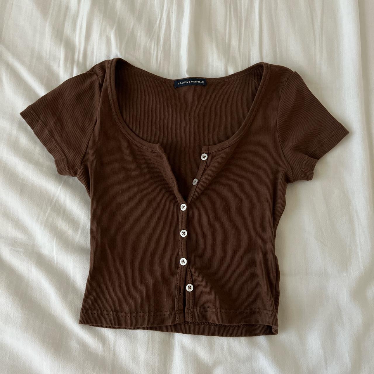 Brandy Melville Women's Brown Shirt Depop