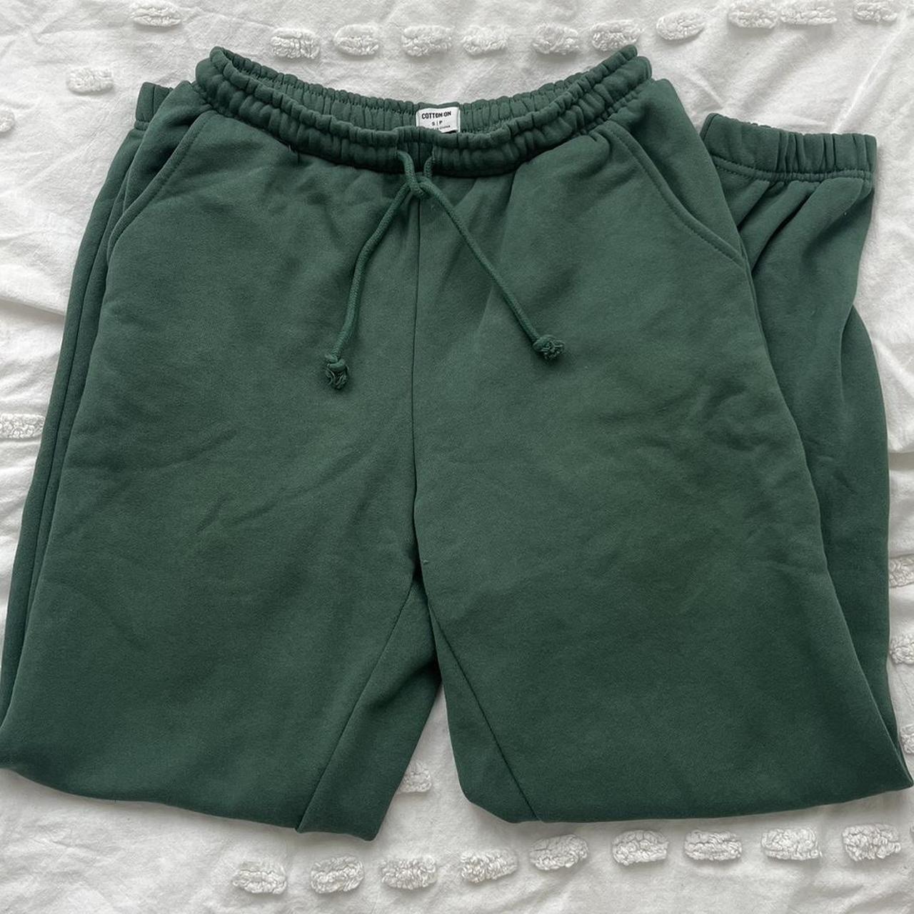 green cotton on sweatpants barley worn #cottonon... - Depop