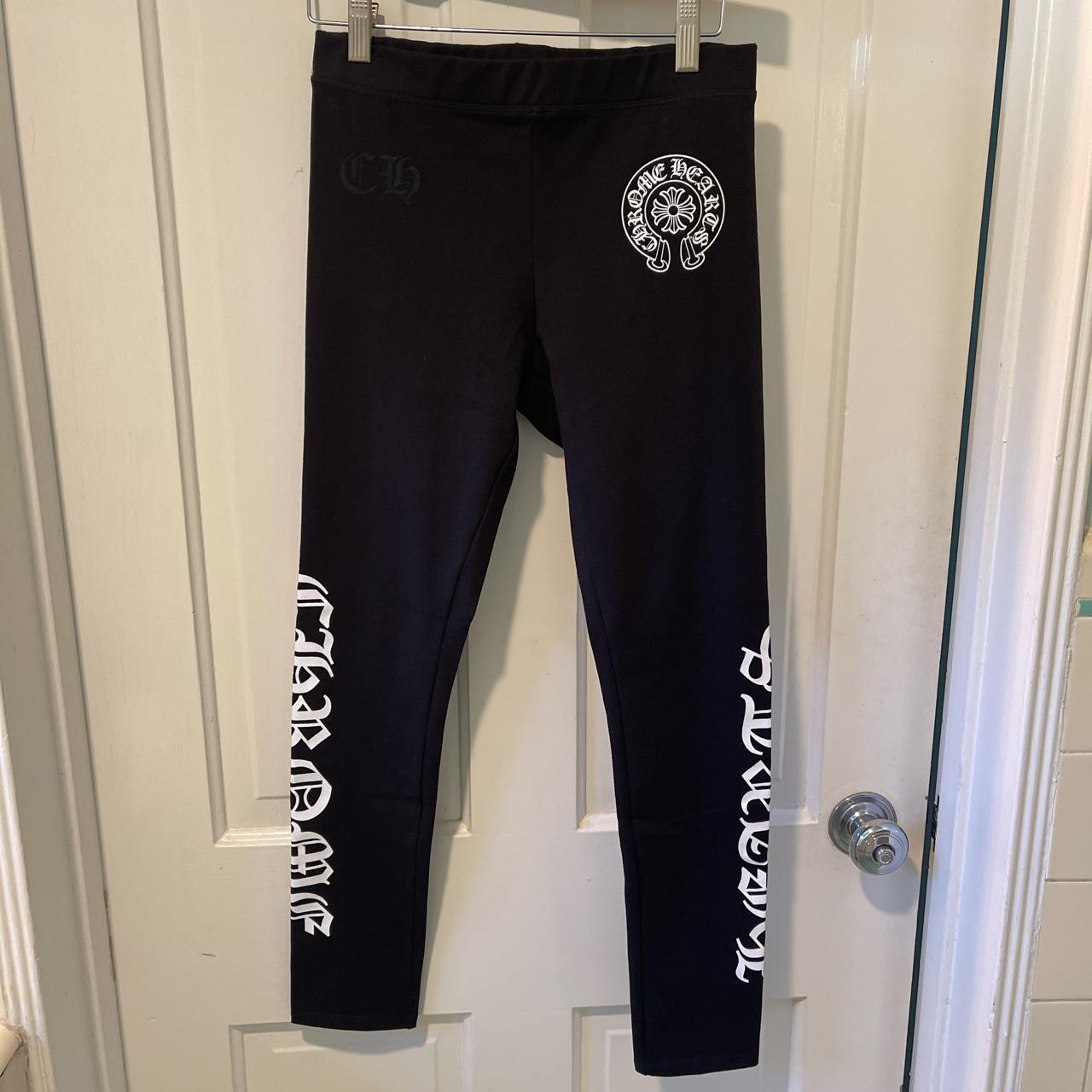 Chrome Hearts Women's Black Leggings | Depop