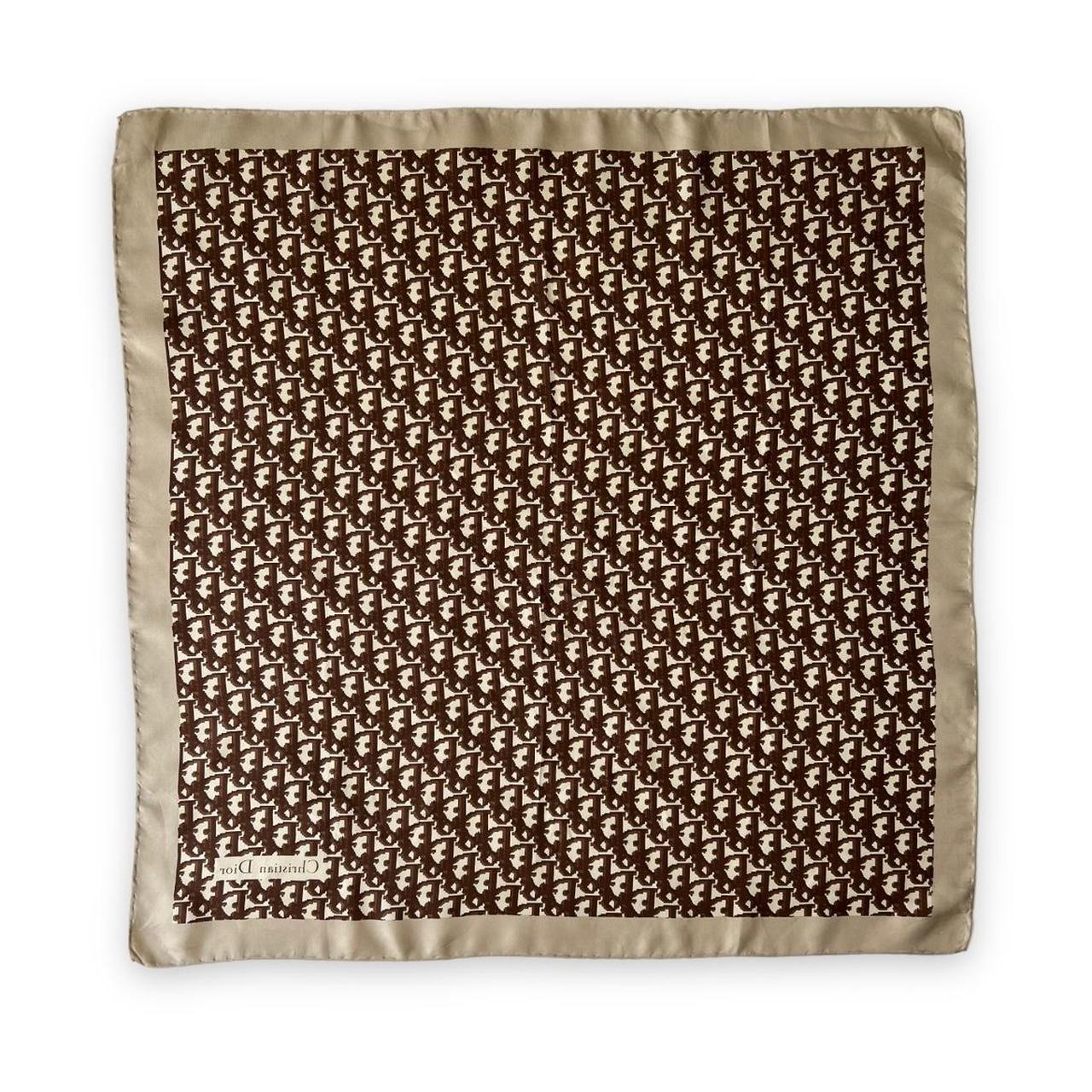 Dior silk Scarf in brown beige monogram 100% - Depop