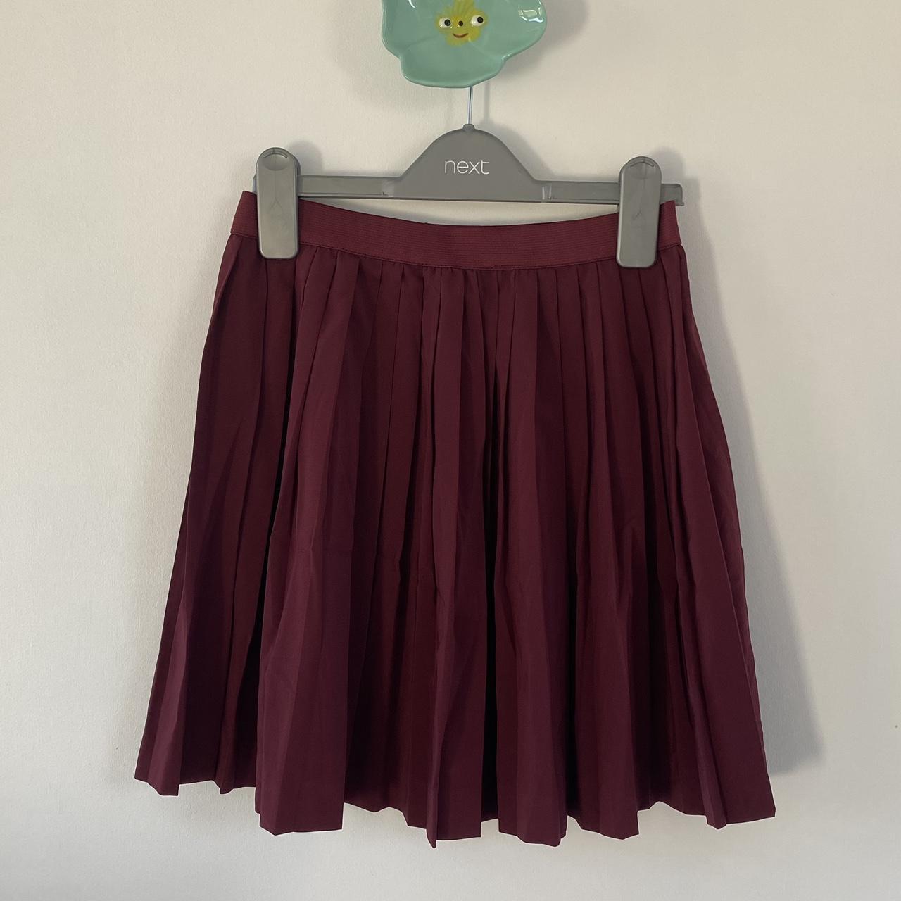 Burgundy pleated skirt outlet h&m