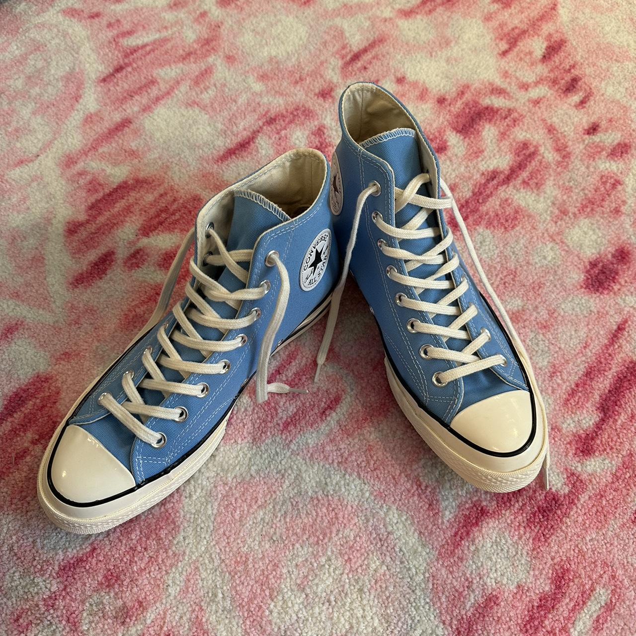 Brand new blue high top converse size 10 women’s 8 mens - Depop