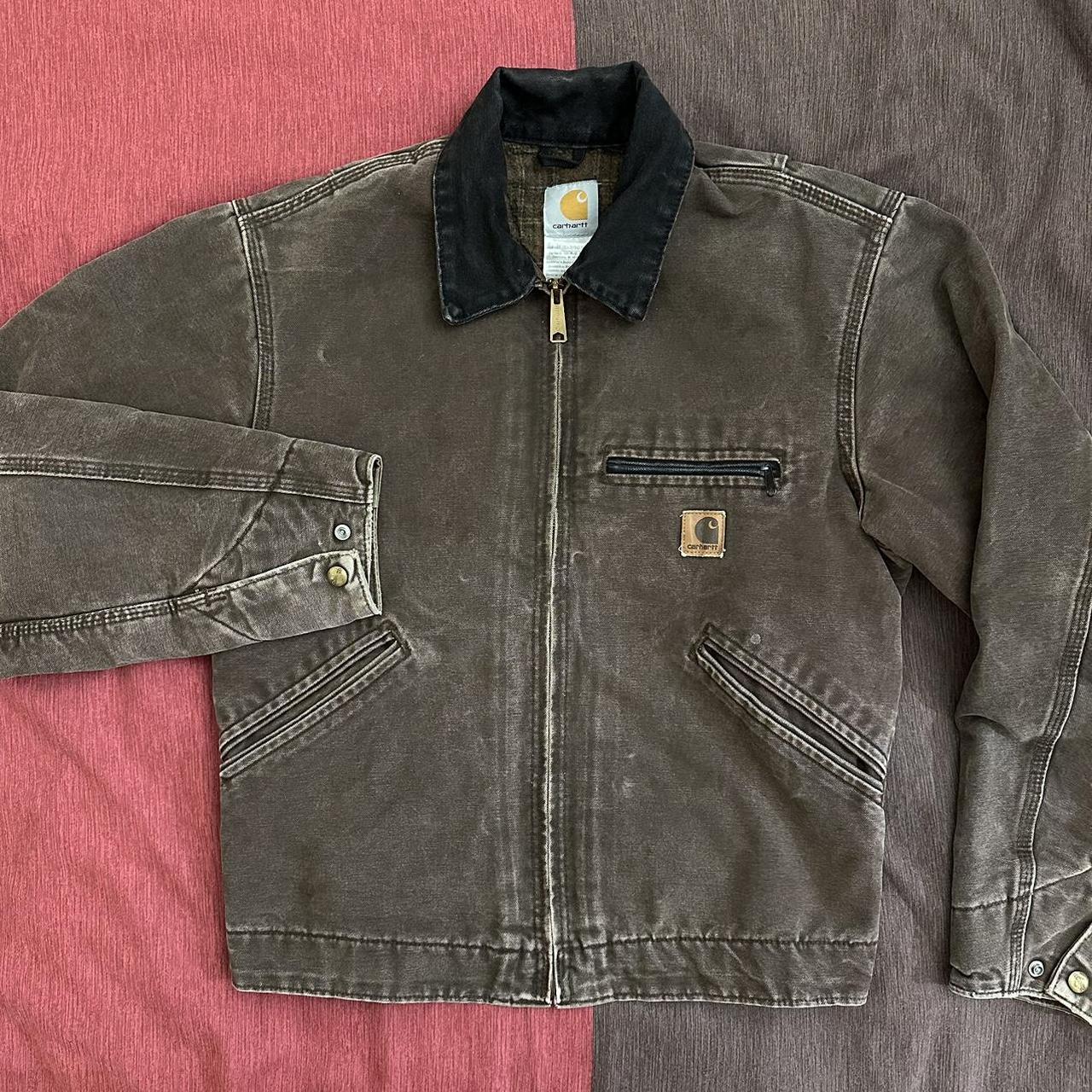 Carhartt Detroit Jacket Vintage Brown Size small... - Depop