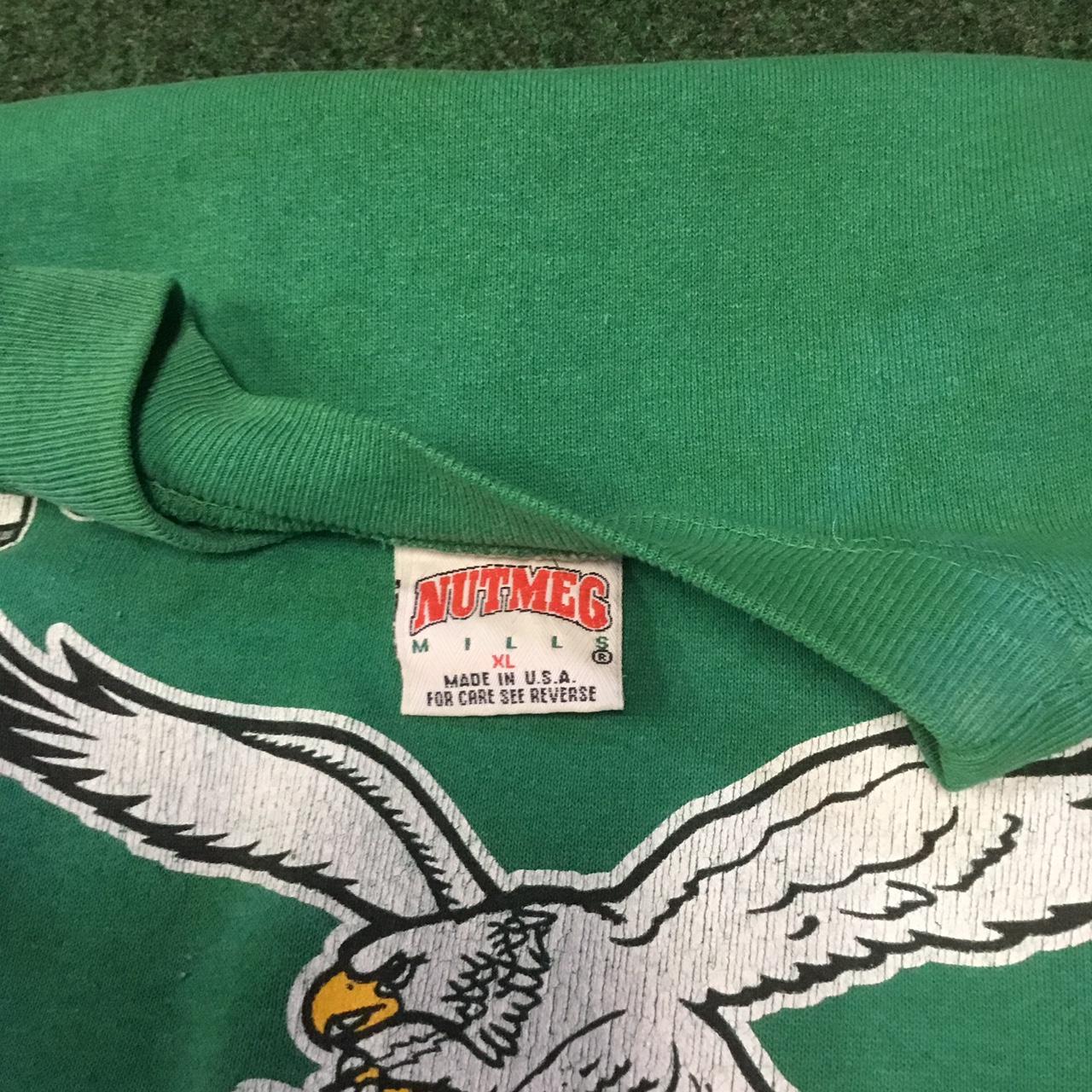 1990s Pullover NFL Eagles Hoodie • green with black - Depop