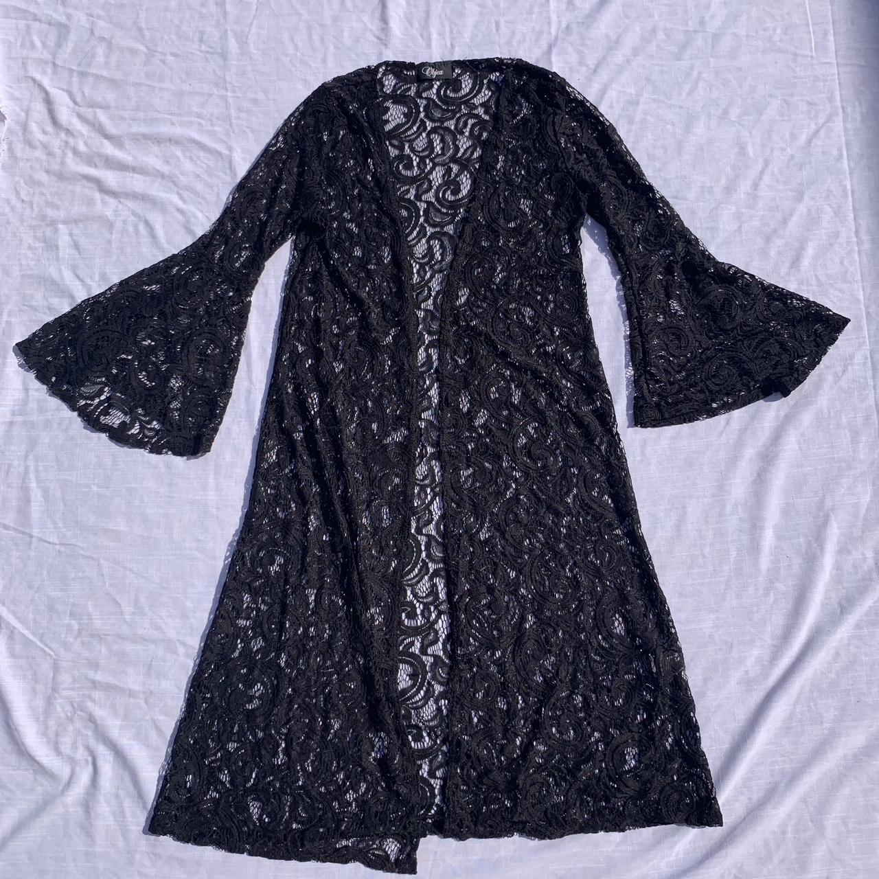 Long Black Bell Sleeve Lace Cardigan 🖤🐈‍⬛🕷️ Very much... - Depop