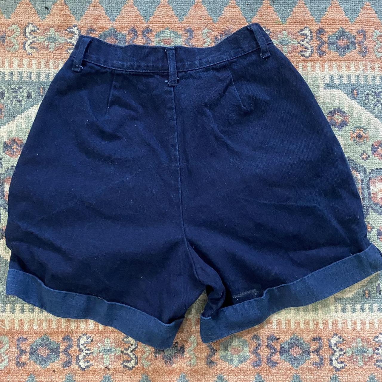 vintage denim shorts waist is 24”, rise is 12” - Depop