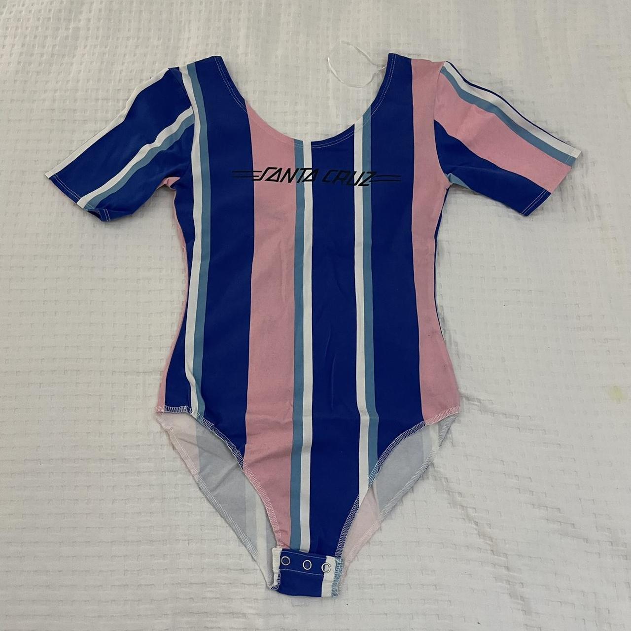 Retro Santa Cruz Short Sleeved Striped Body suit Depop