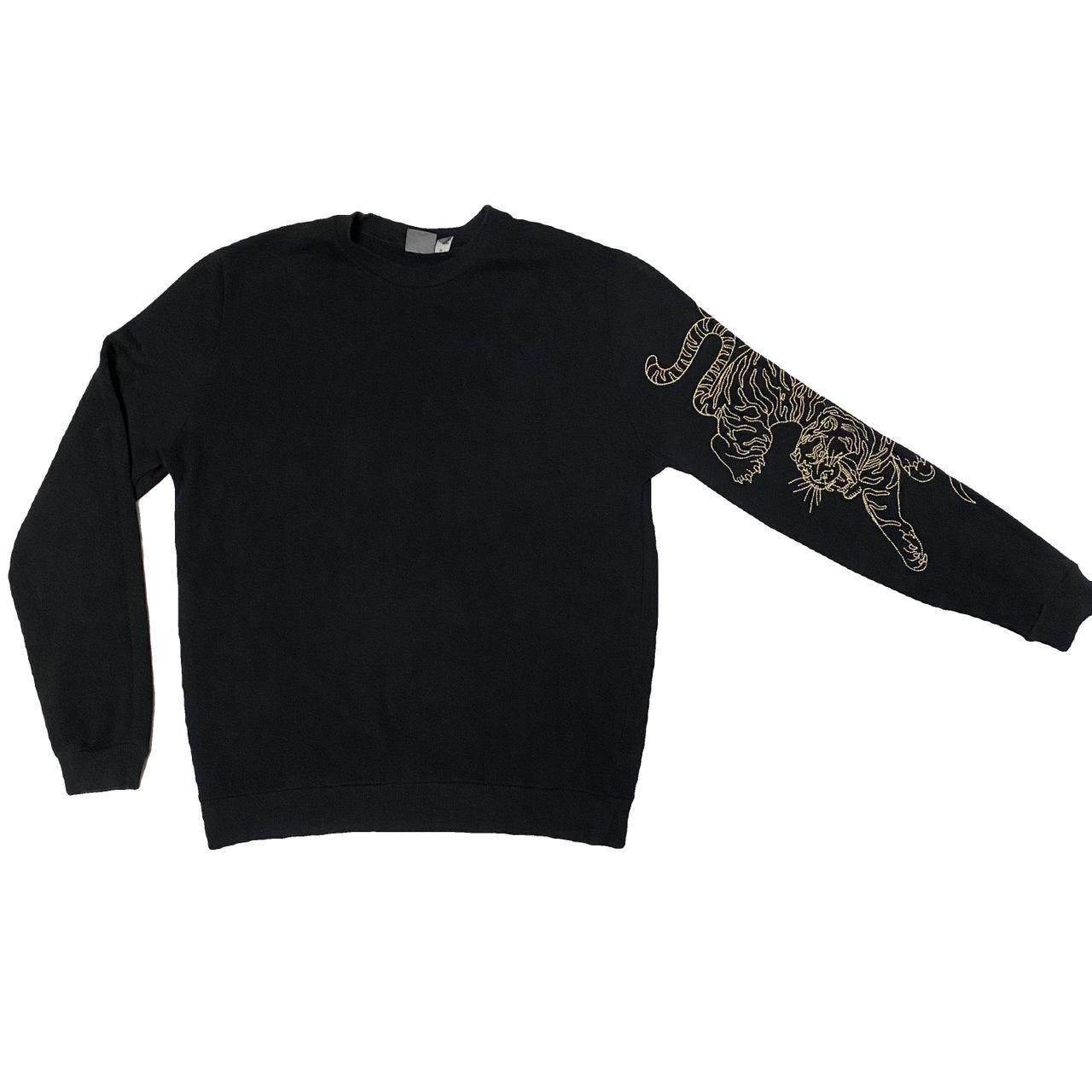 ASOS Design Black Sweater with Gold Tiger