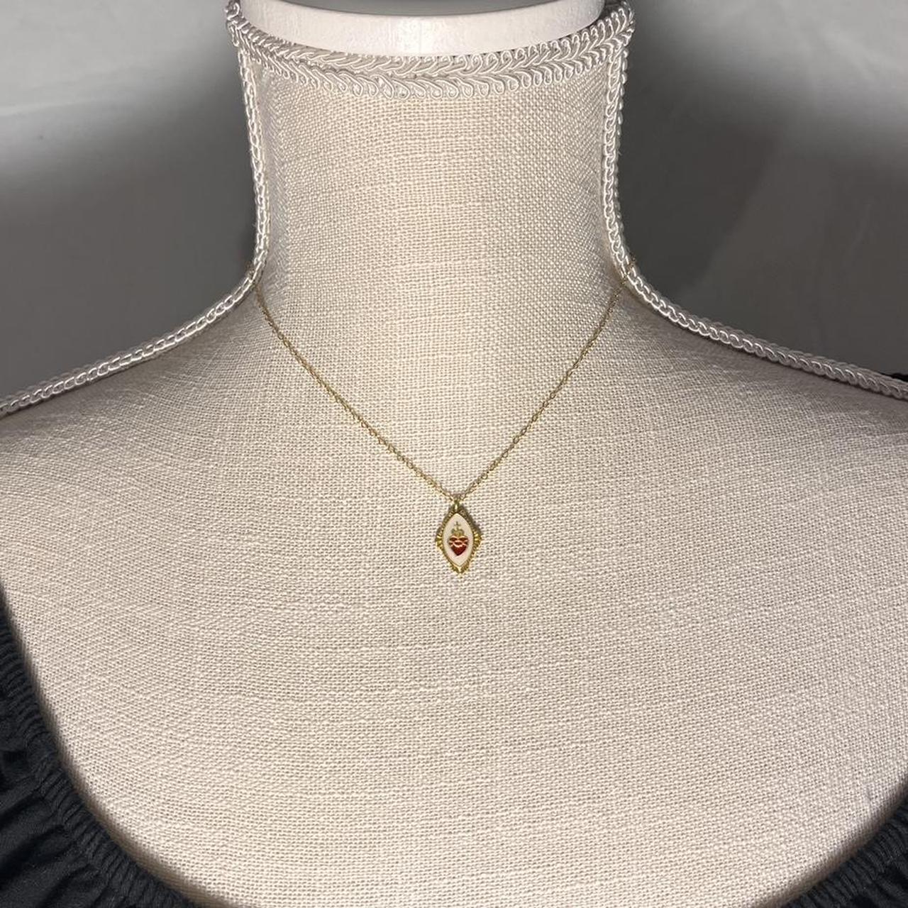 brandy melville gold sacred heart necklace brand... Depop