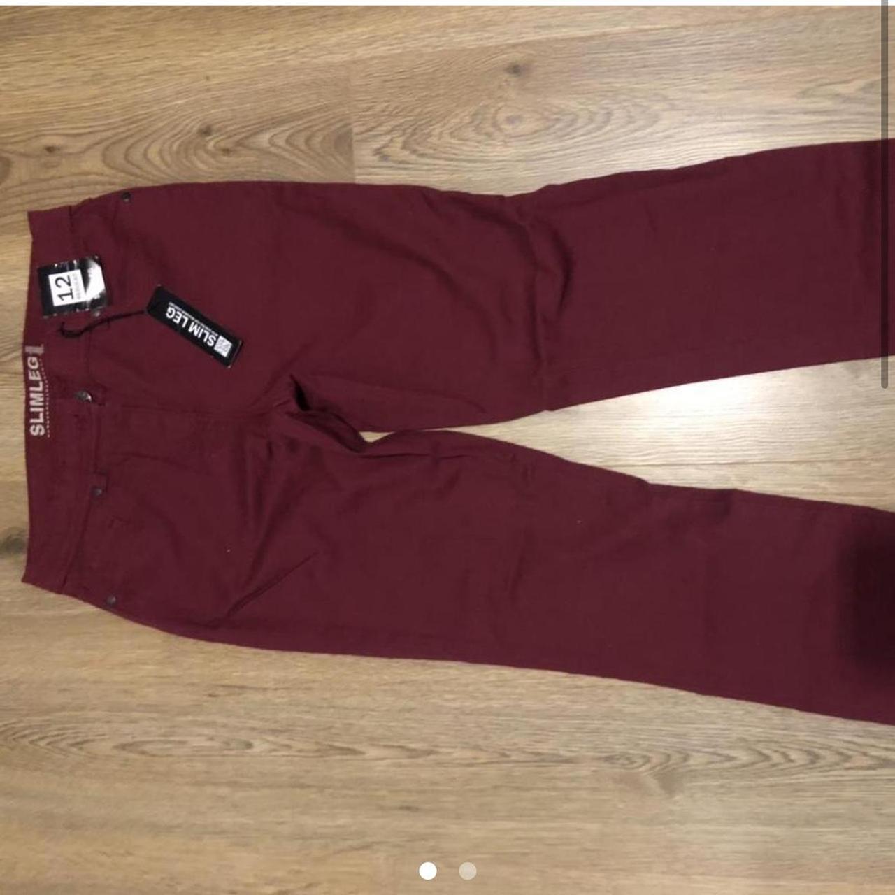 Debenhams Women's Burgundy and Brown Jeans Depop