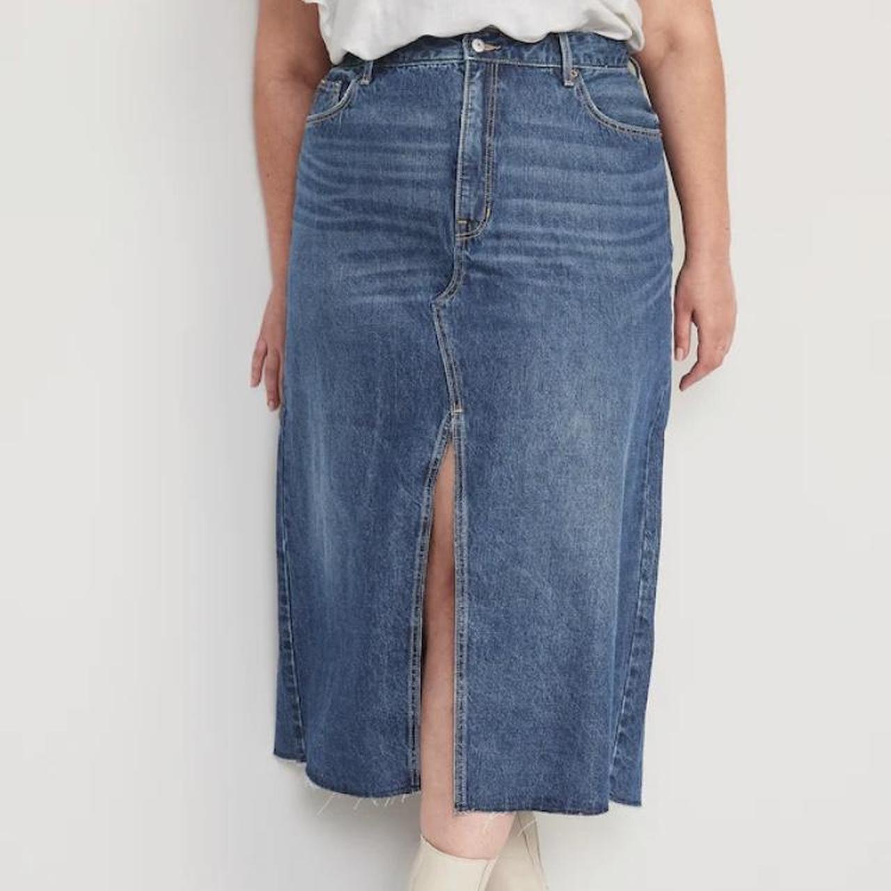 old-navy-plus-size-jean-skirt-with-slit-brand-new-depop