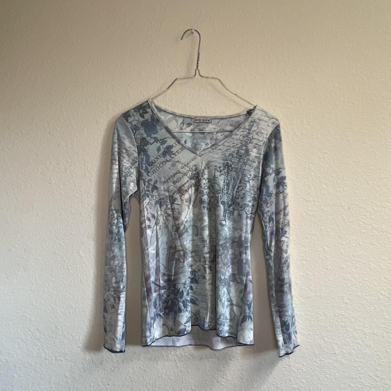 Women's Blue and Grey Shirt | Depop