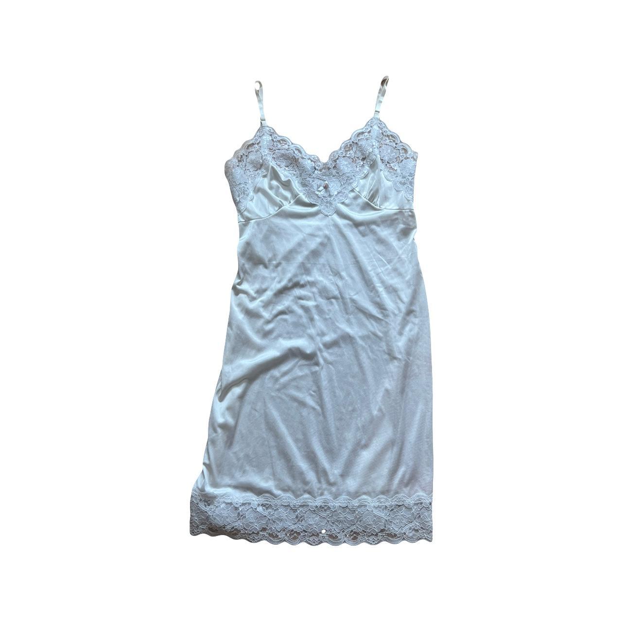 WHITE VINTAGE LACE SLIP DRESS ⭐️ size: m/l ⭐️ brand:... - Depop
