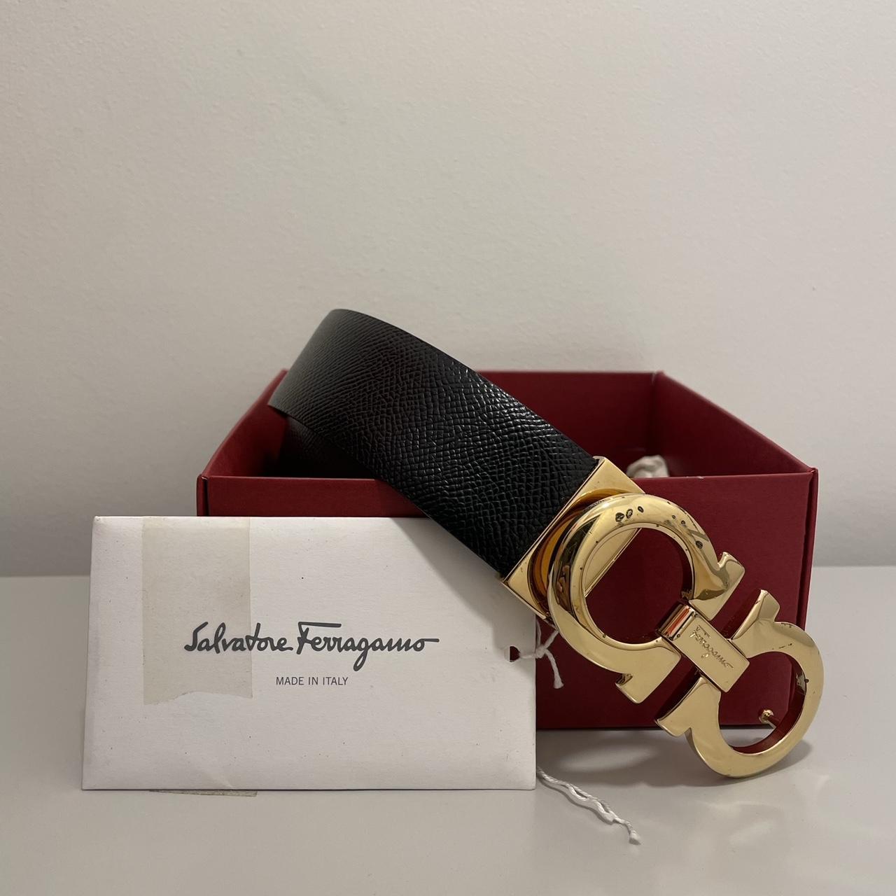 ferragamo belt black gold