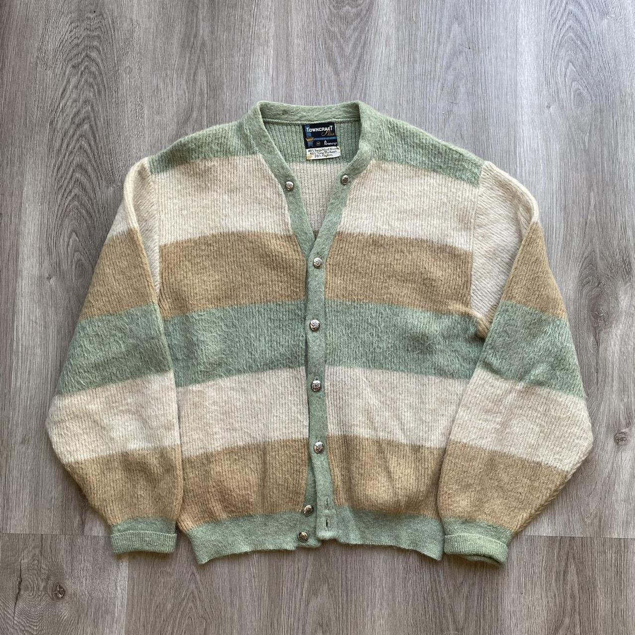 新版 【TOWN CRAFT】VINTAGEMOHAIR STRIPECARDIGAN カーディガン