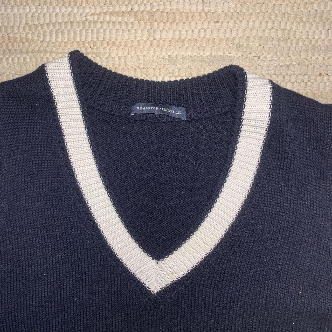 Brandy Melville Navy Blue Sweater Vest FREE US... - Depop