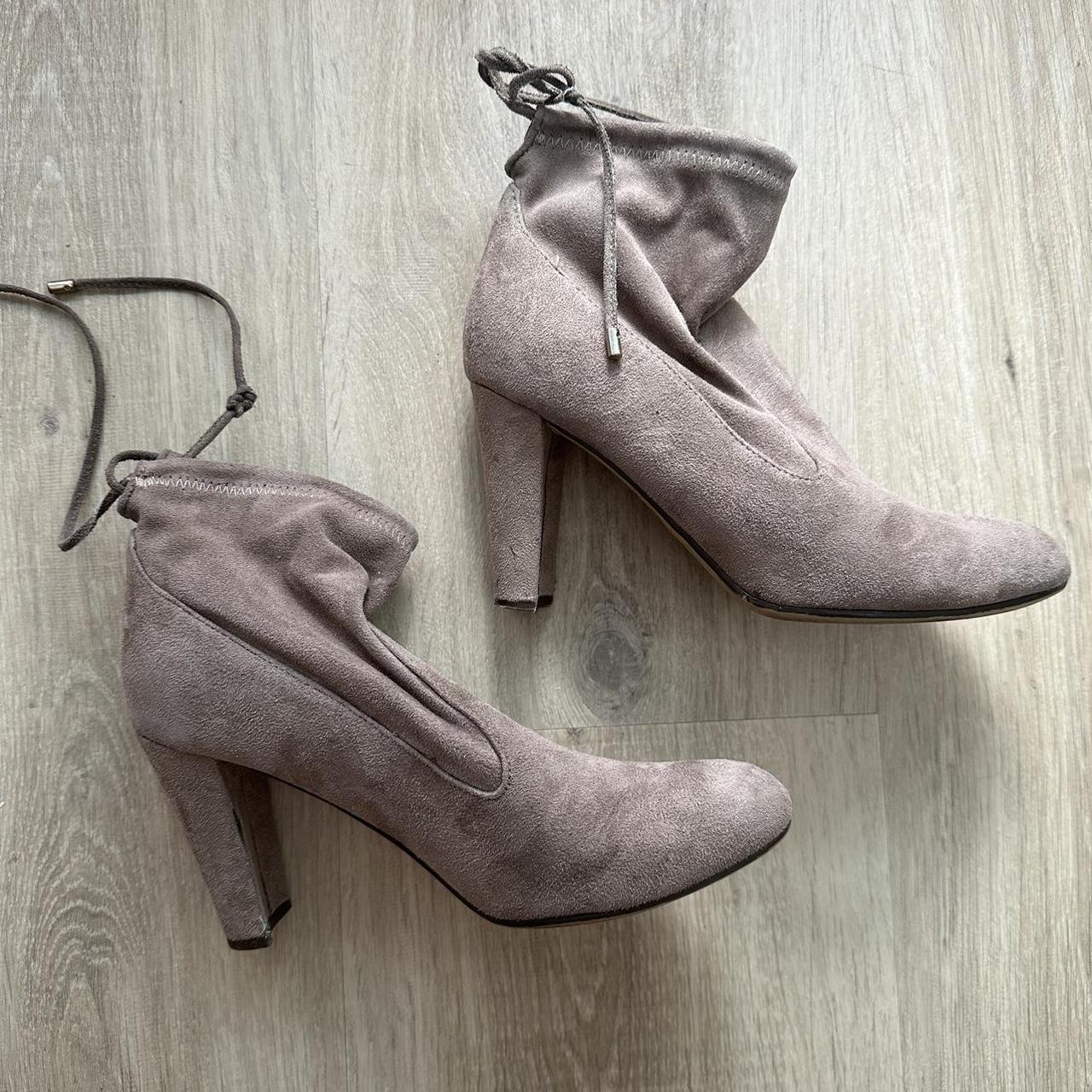 Unisa faux Suede heeled Booties Light brown /... - Depop