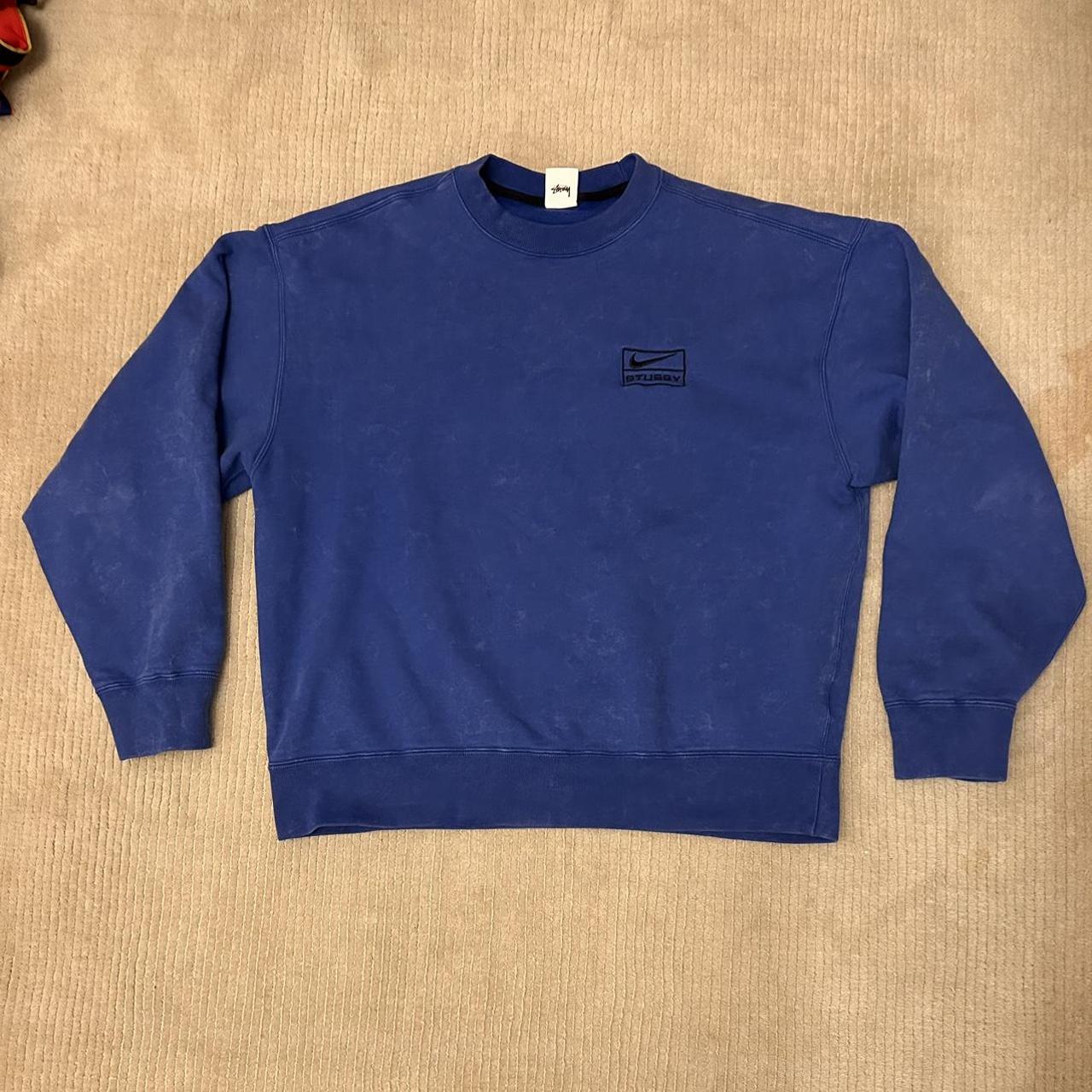 Blue Acid Wash Nike x Stüssy sweatshirt Men’s size... - Depop