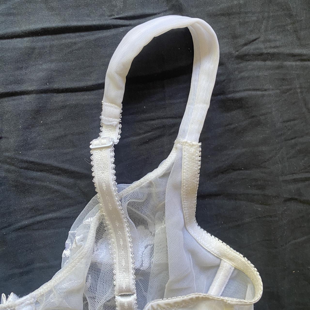 Felina lingerie brand Sheer white floral lace bra... - Depop