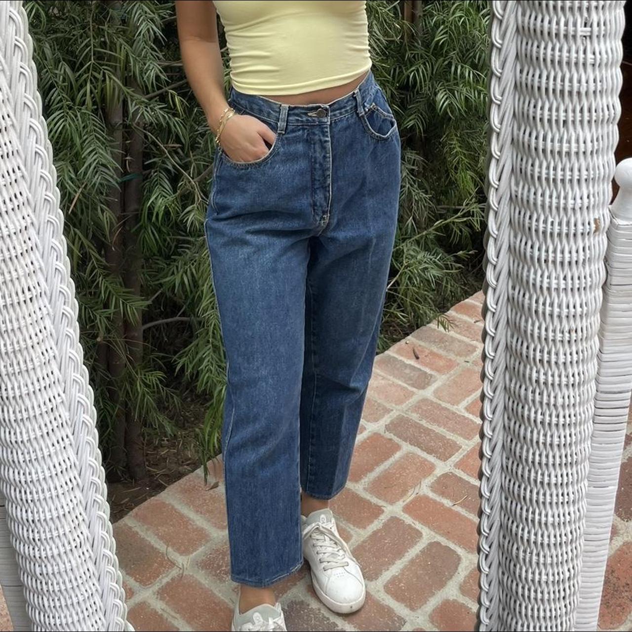 Custom Louis Vuitton vintage mom jeans The jeans are - Depop