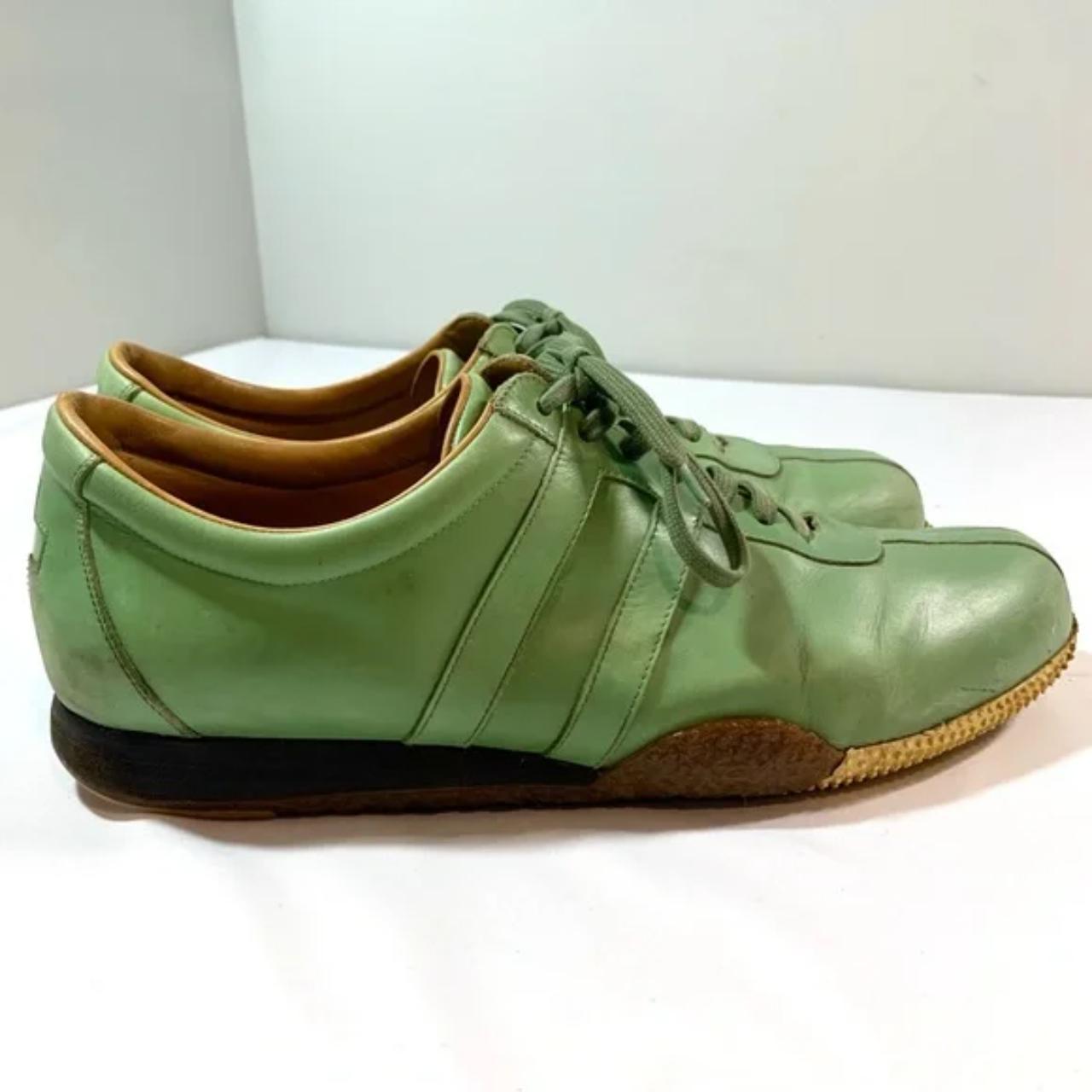 Bally Green Leather Shoes Size 10 E wide These