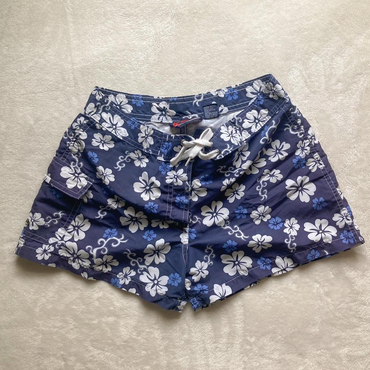 Paisley Print Swim Trunks Real nice navy blue - Depop