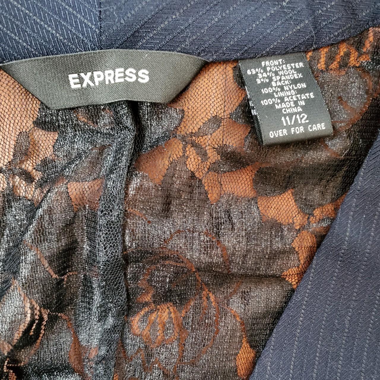 Express Women's Navy and Black Waistcoatsvests Depop