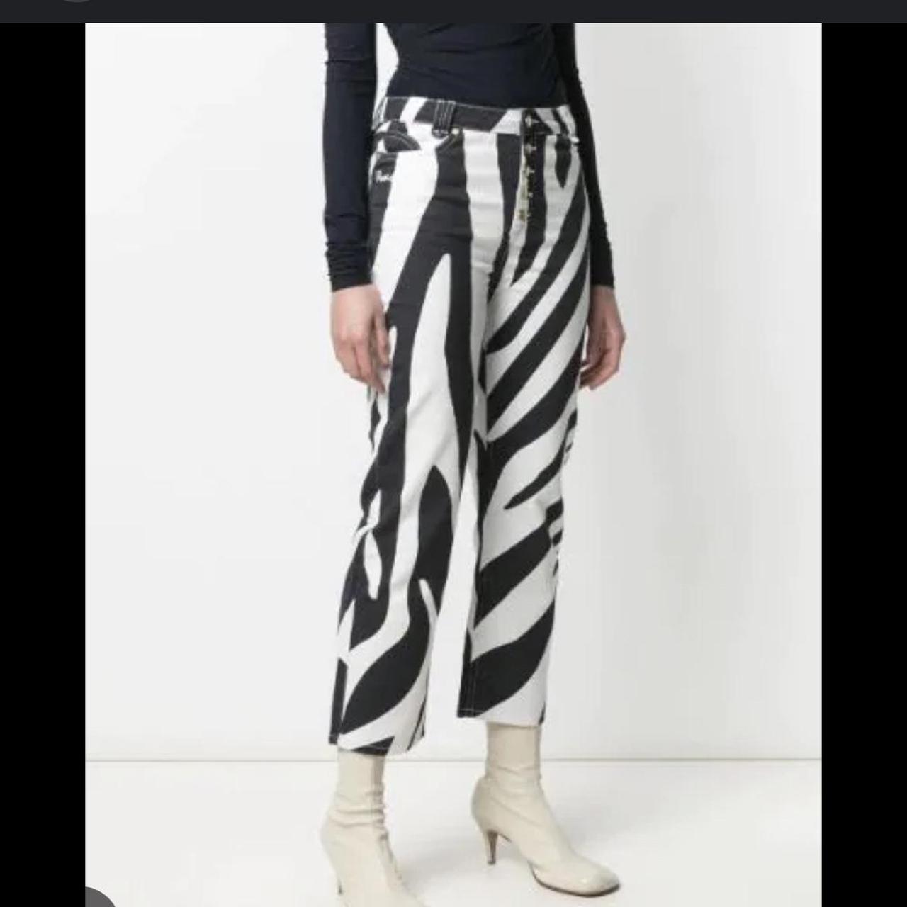 HOUSE OF SUNNY ZEBRA PANTS Size 8 waist flat... Depop