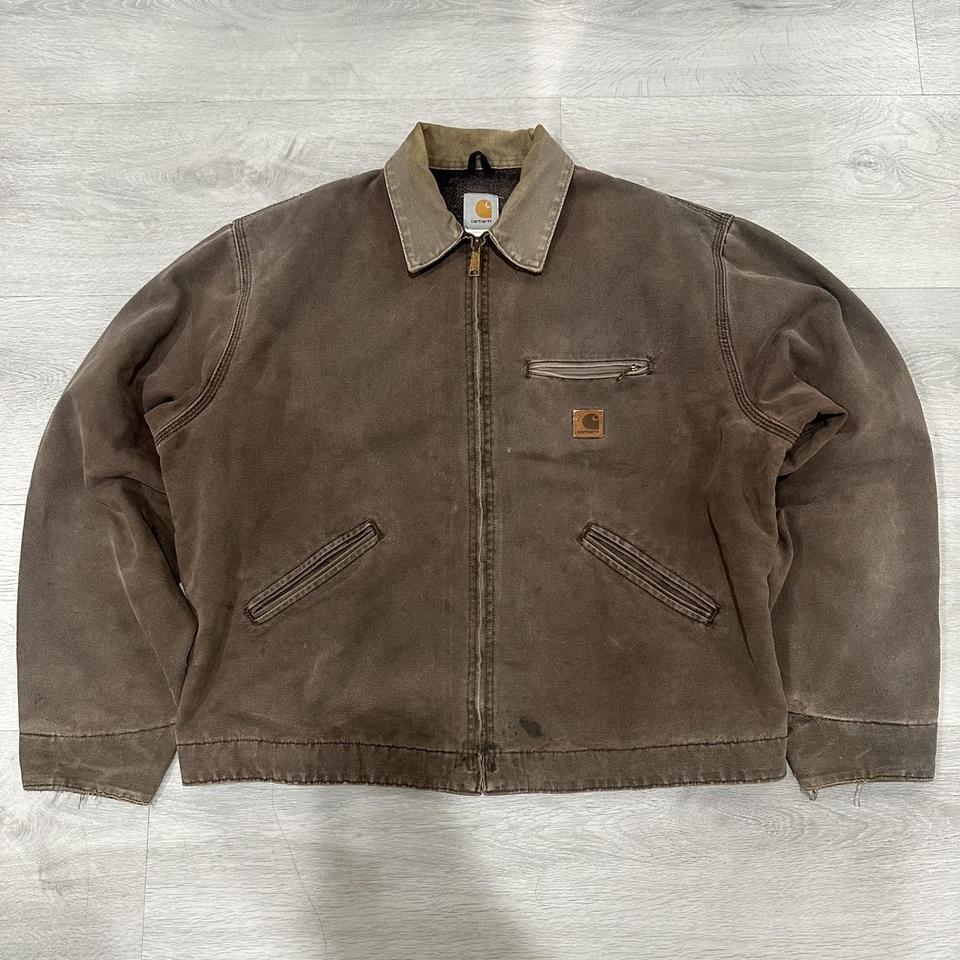 Vintage 00s Carhartt Detroit Jacket J97 chestnut -... - Depop