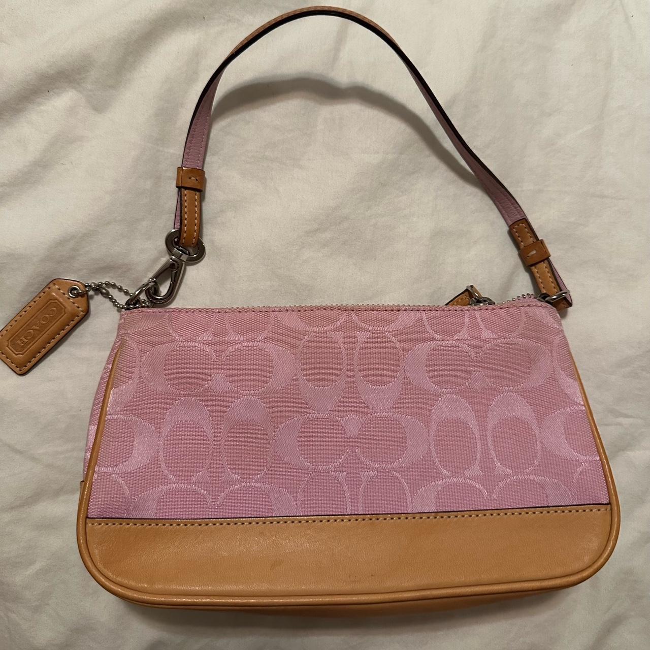 Coach Brown + Pink Hand Bag - Depop