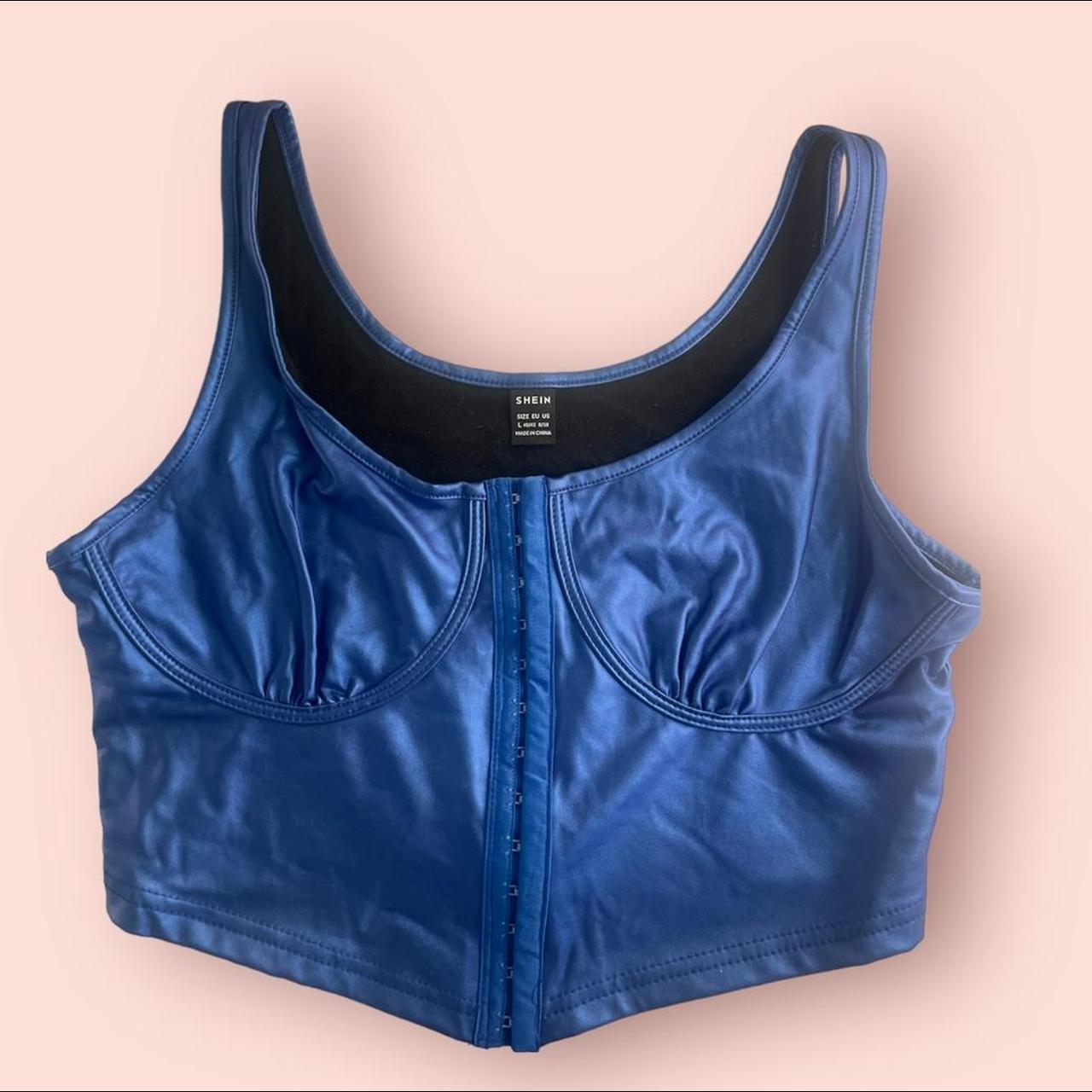 Metallic Blue Corset Top All orders ship next... Depop