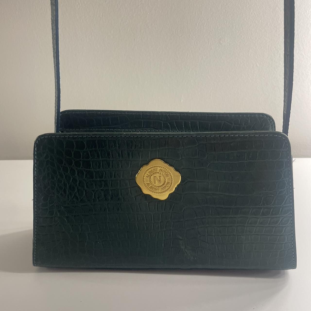 Emerald Green Anne Klein bag. Lots of room, fraying - Depop