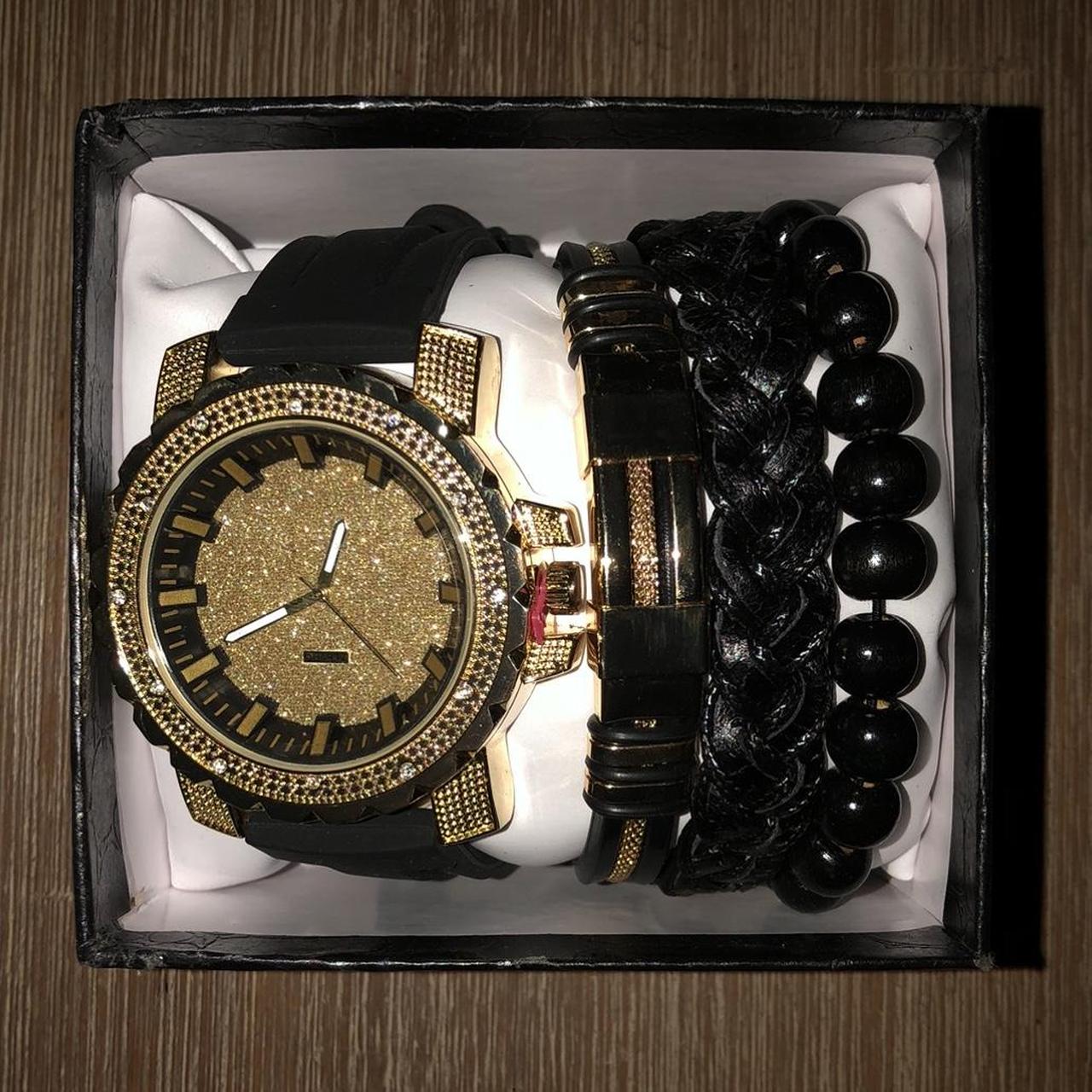 Gold techno pave discount watch