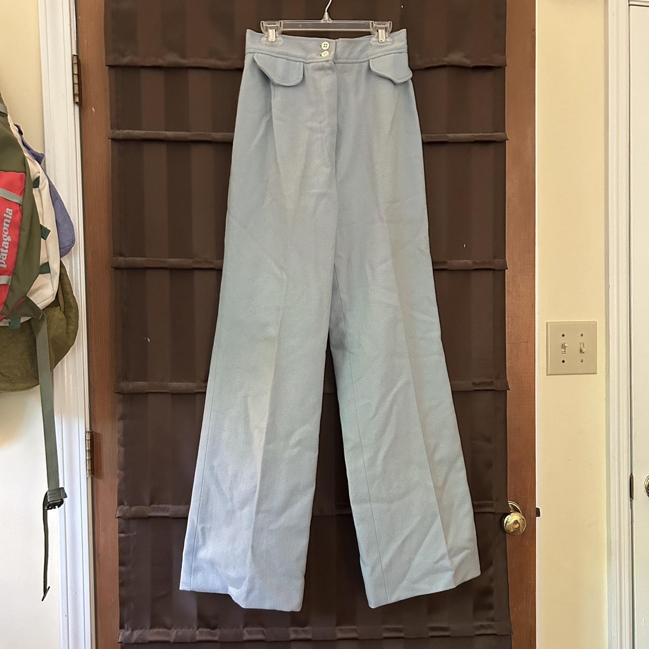 Vintage 70s Sears Jr Bazaar baby blue flared pants Depop