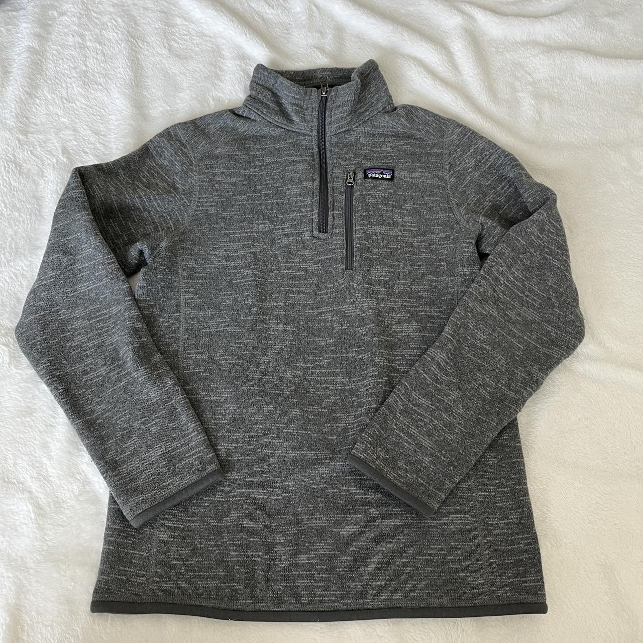 Grey Patagonia Quarter Zip Size XL for kids, fits a... - Depop