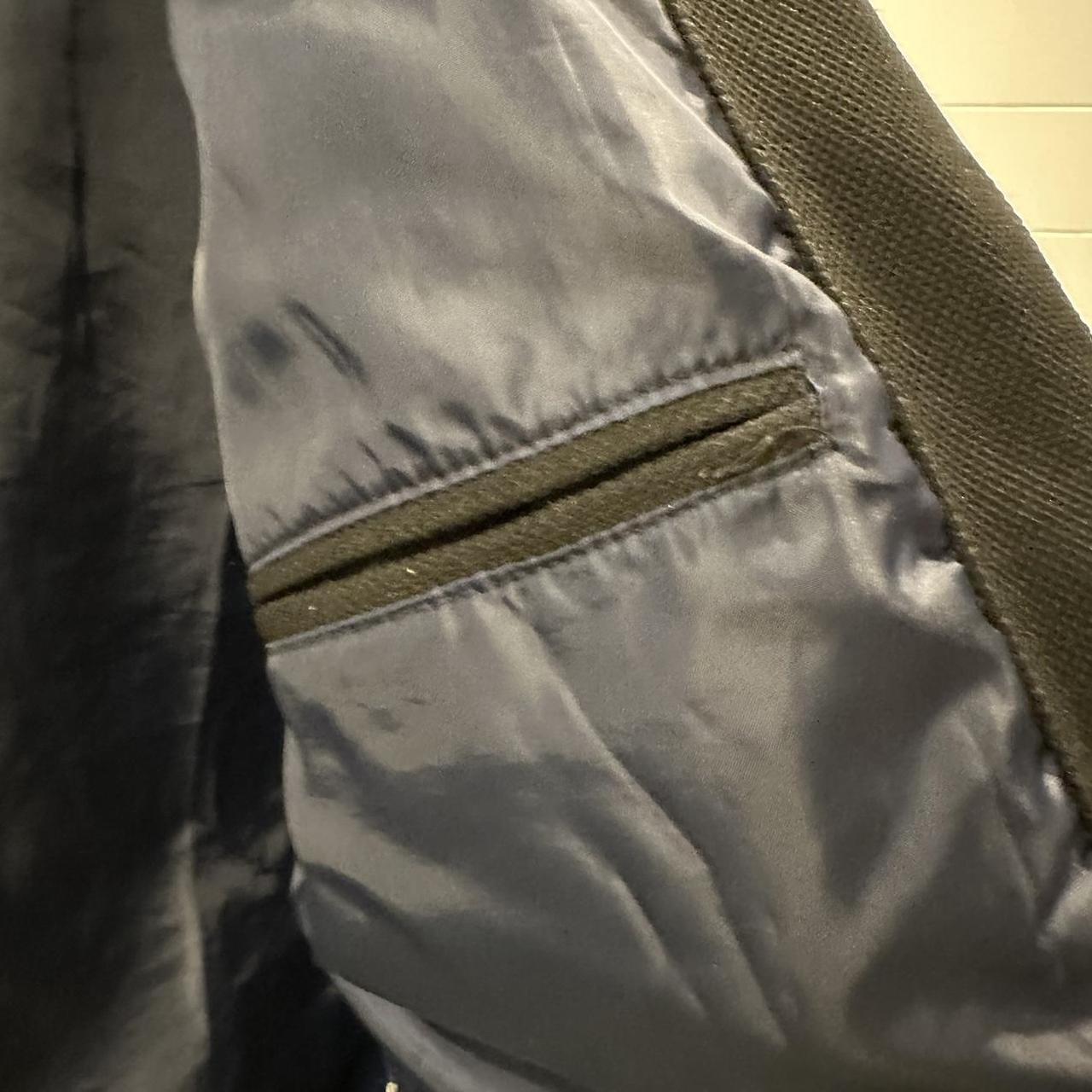 Zara varsity bomber jacket, black with white trim,... - Depop